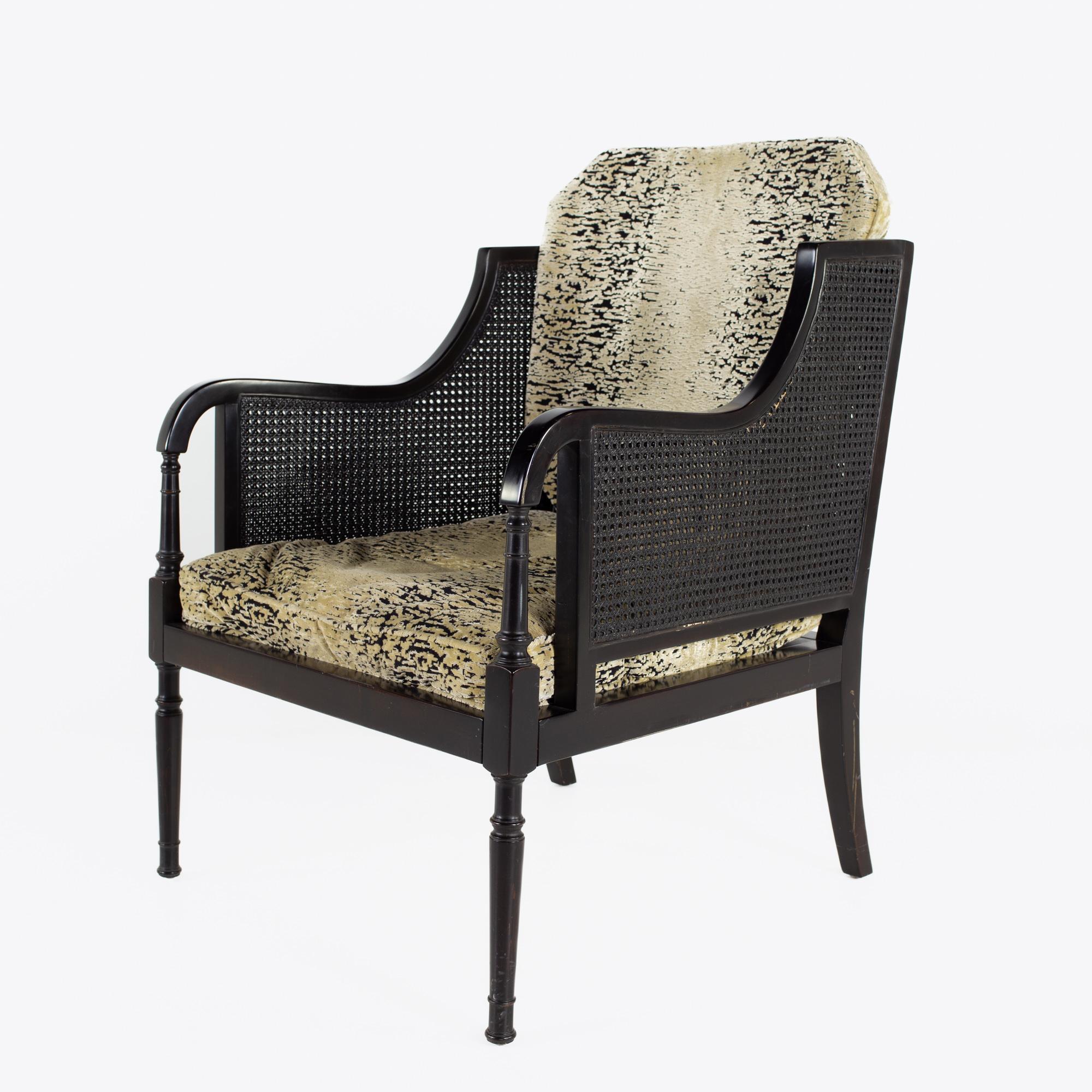 Mid-Century Modern Swaim Mid-Century Ebonized Cane Lounge Chair For Sale