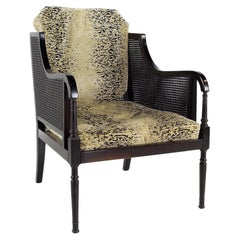 Used Swaim Mid-Century Ebonized Cane Lounge Chair