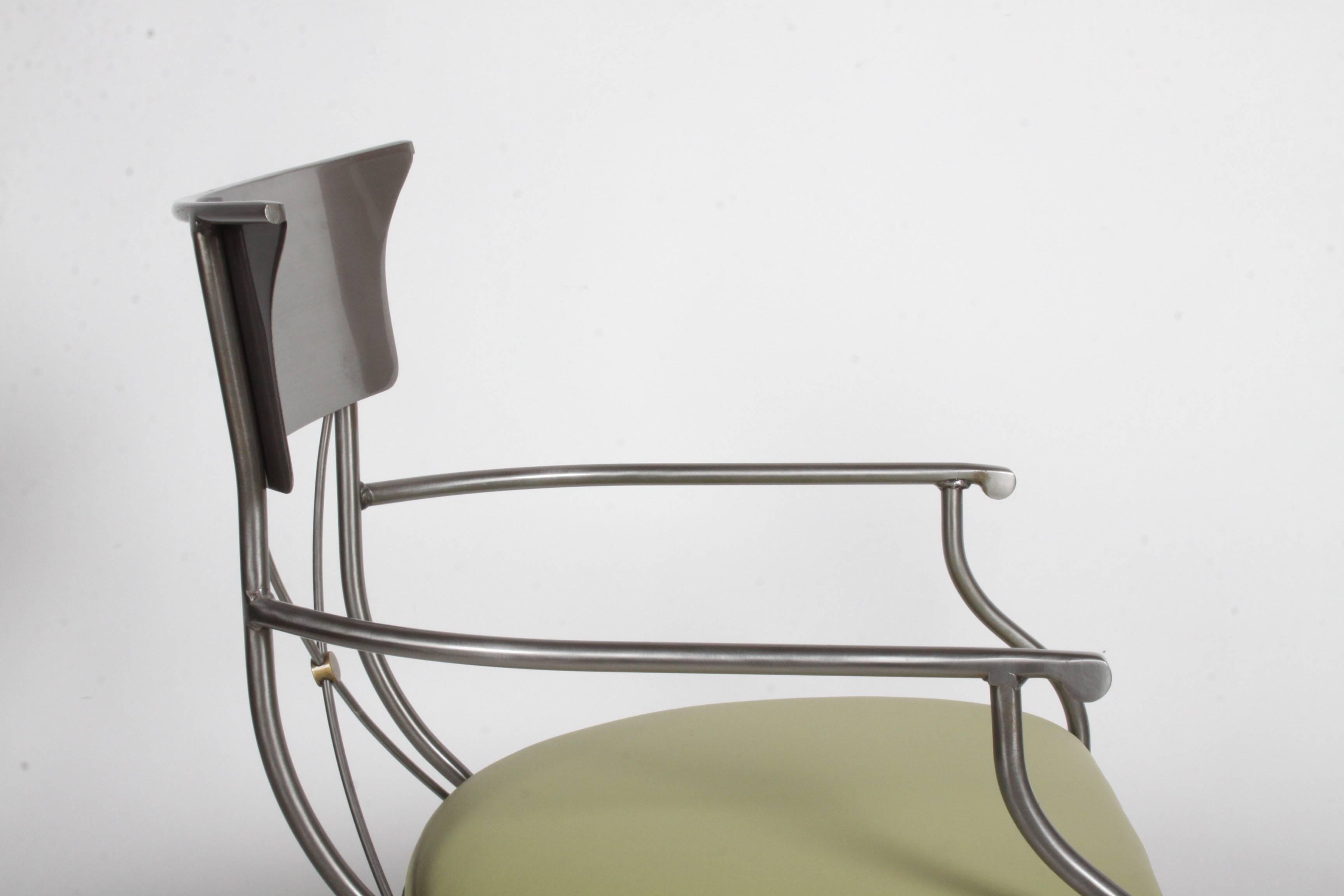 Brass Swaim Modern Neoclassical Form Desk or Armchair For Sale