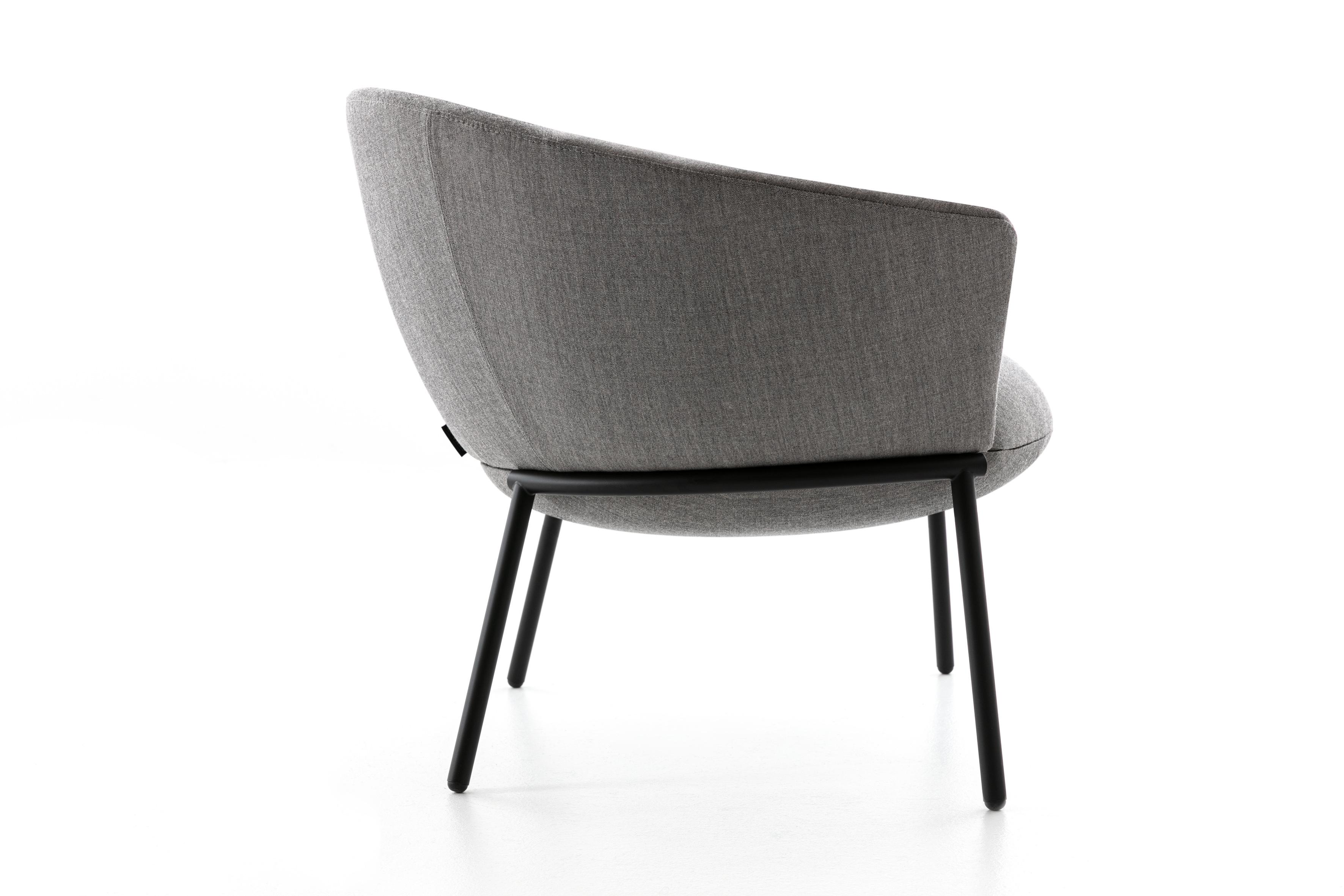Modern Swale Armchair in Super Upholstery with Pitch Black Base by Gordon Guillaumier For Sale