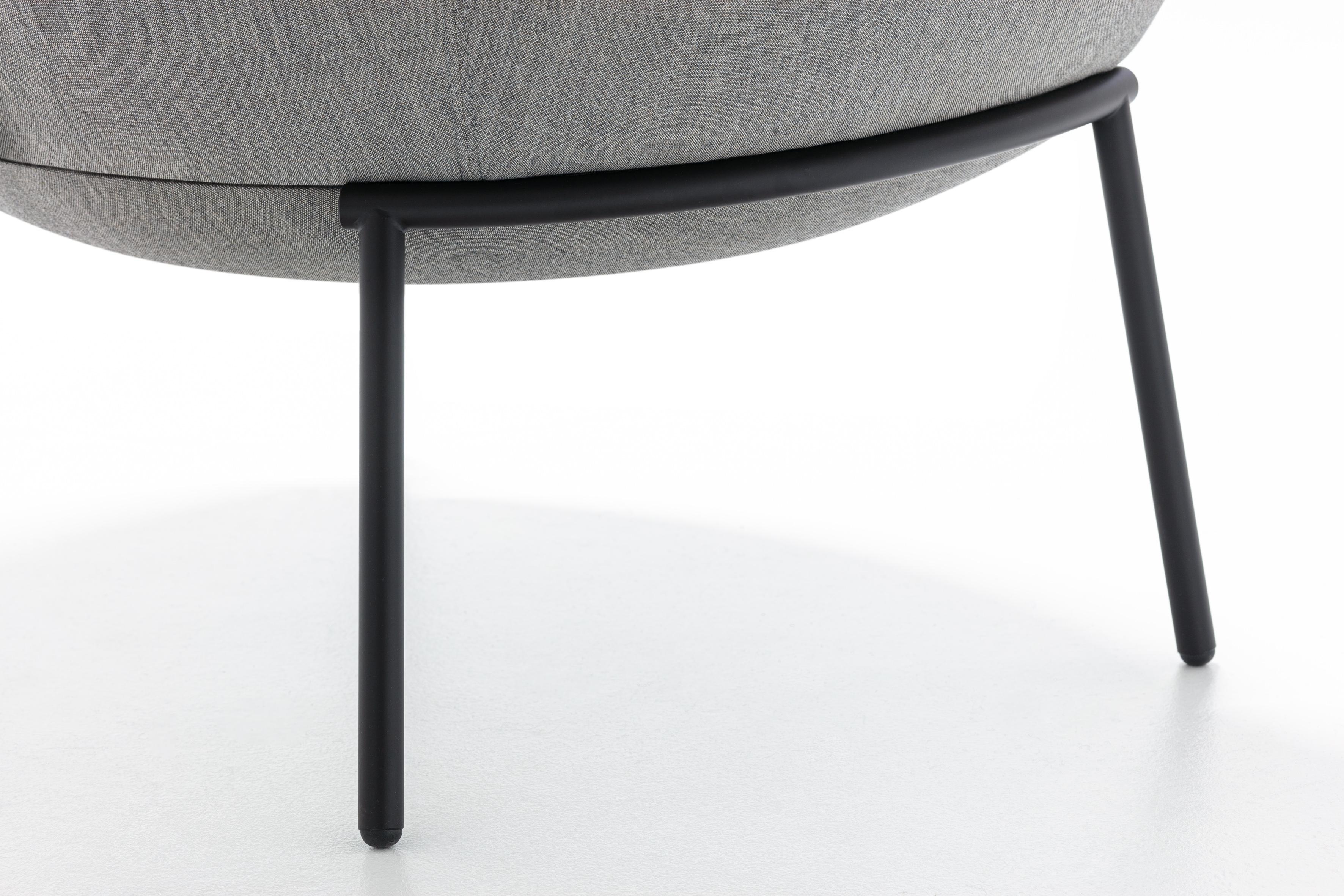 Contemporary Swale Armchair in Super Upholstery with Pitch Black Base by Gordon Guillaumier For Sale