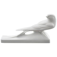 Swallow Animal Figure in White Biscuit Porcelain by Nymphenburg