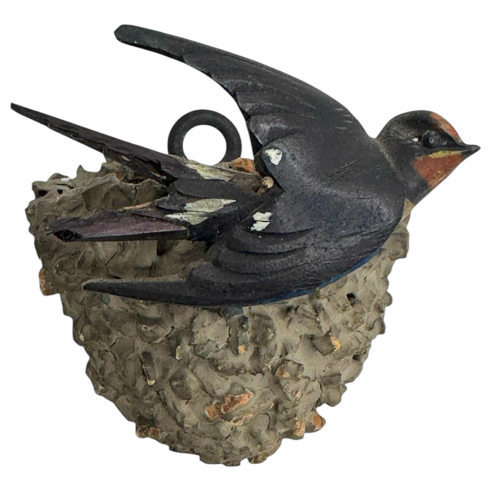 Nido de Golondrina Black Forest Soporte de Pared Antiguo Arte Popular 1890s 4