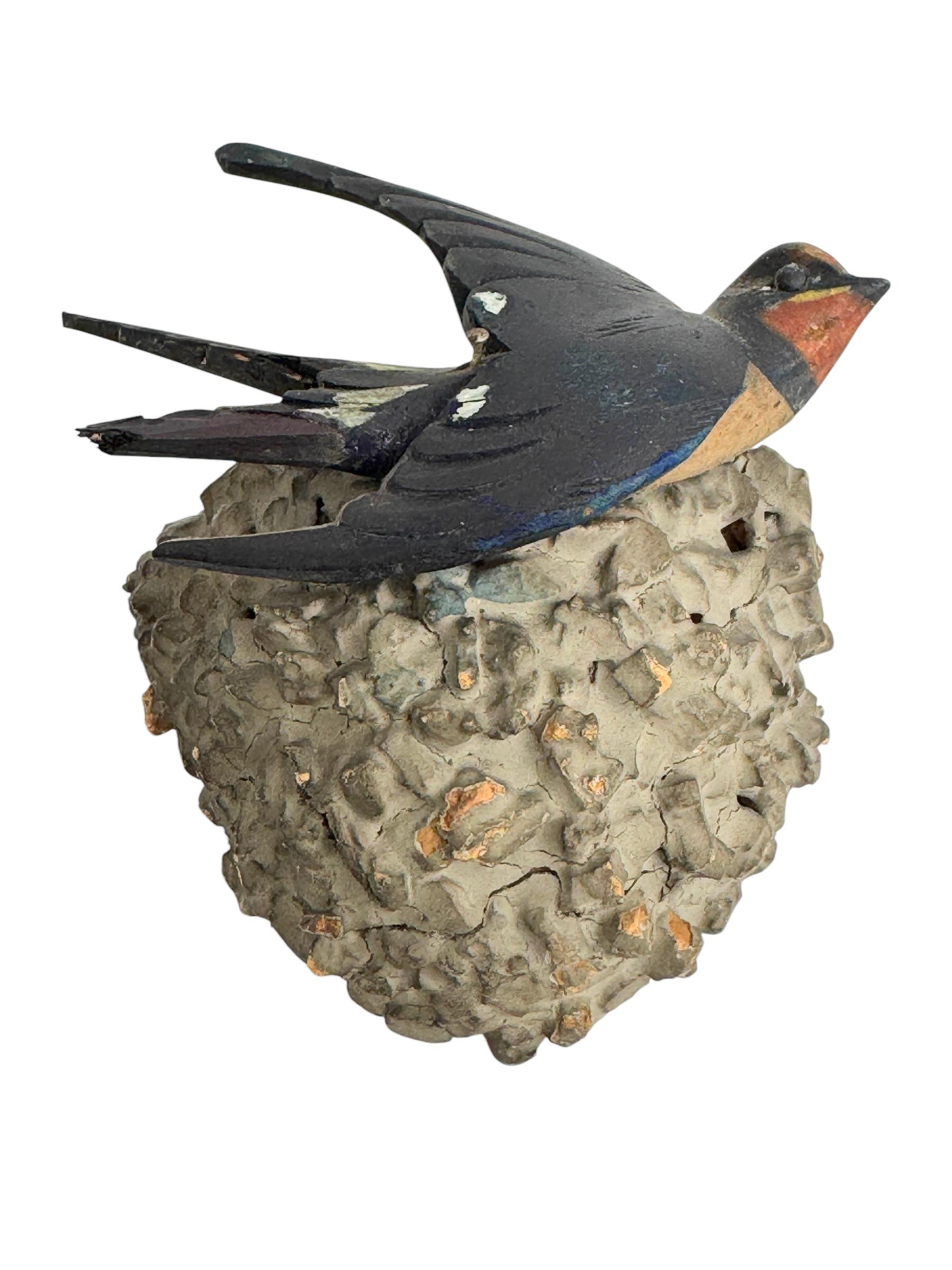 Nido de Golondrina Black Forest Soporte de Pared Antiguo Arte Popular 1890s siglo XIX