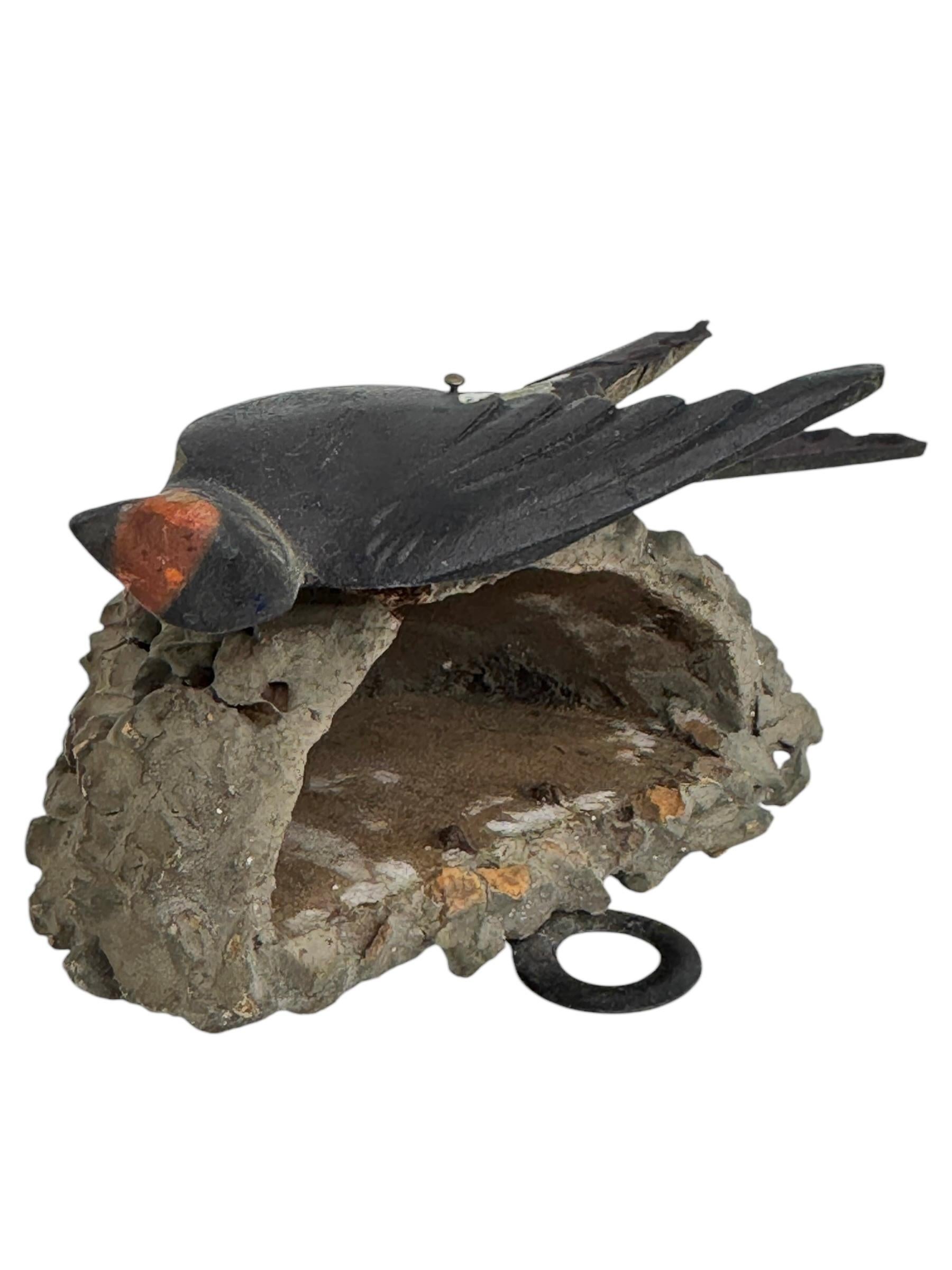 Nido de Golondrina Black Forest Soporte de Pared Antiguo Arte Popular 1890s 1