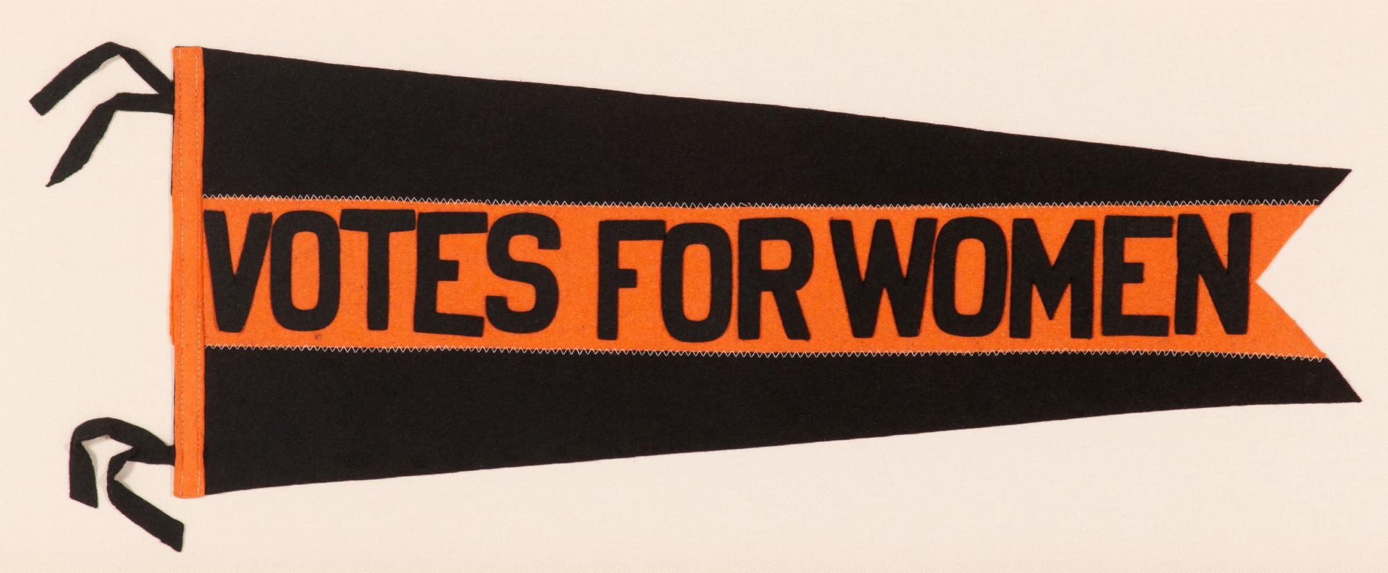Américain Fanion des Suffragettes en noir et orange, circa 1912-1920 en vente