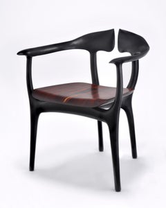 Swallowtail Chair in Ebonized Wood Frame & Rosewood Seat by Brian Fireman Design