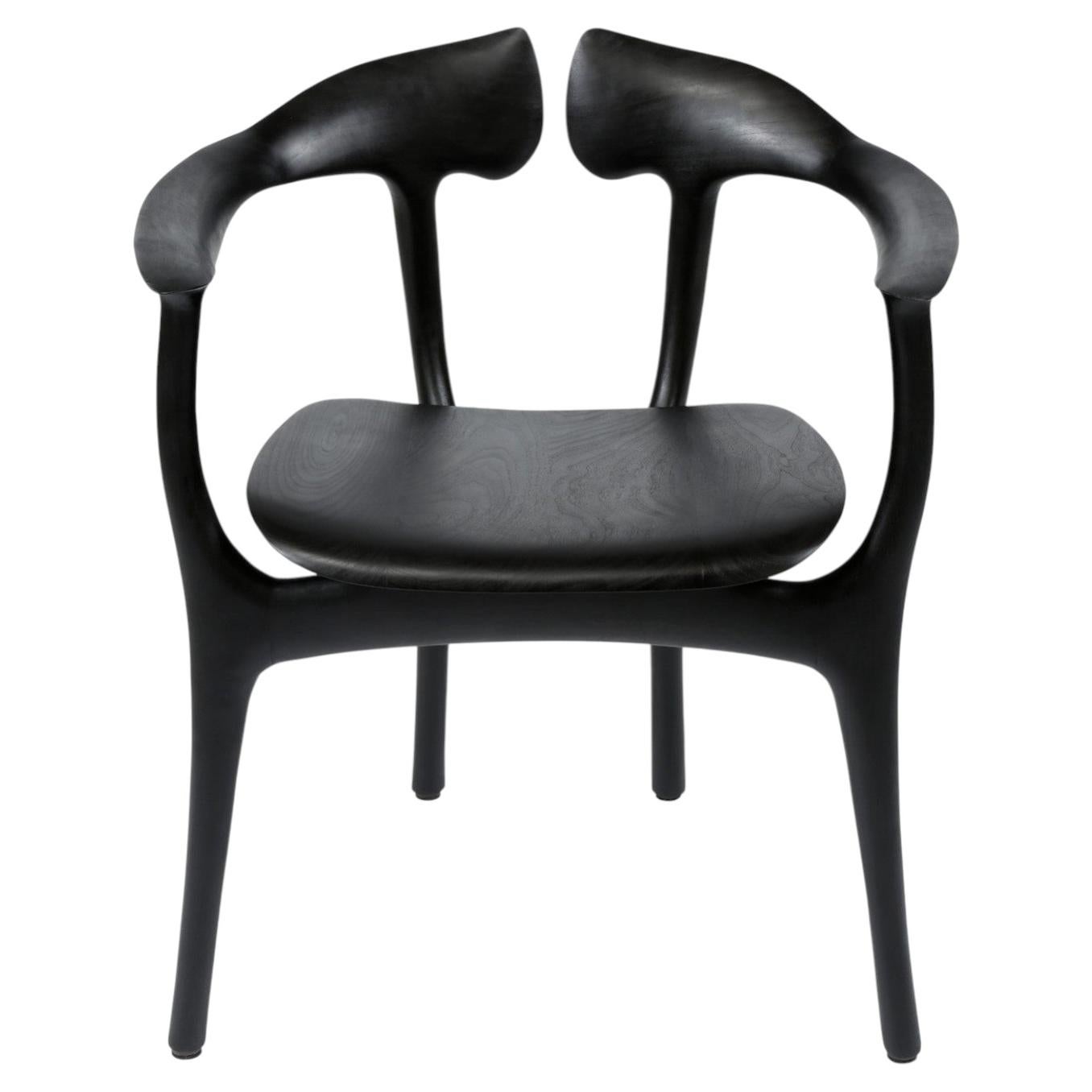 Swallowtail Chair in Ebonized Wood Frame & Seat by Brian Fireman Design