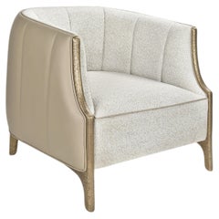 Swan-Sessel aus Leder, Stoff und Messingguss von Madheke