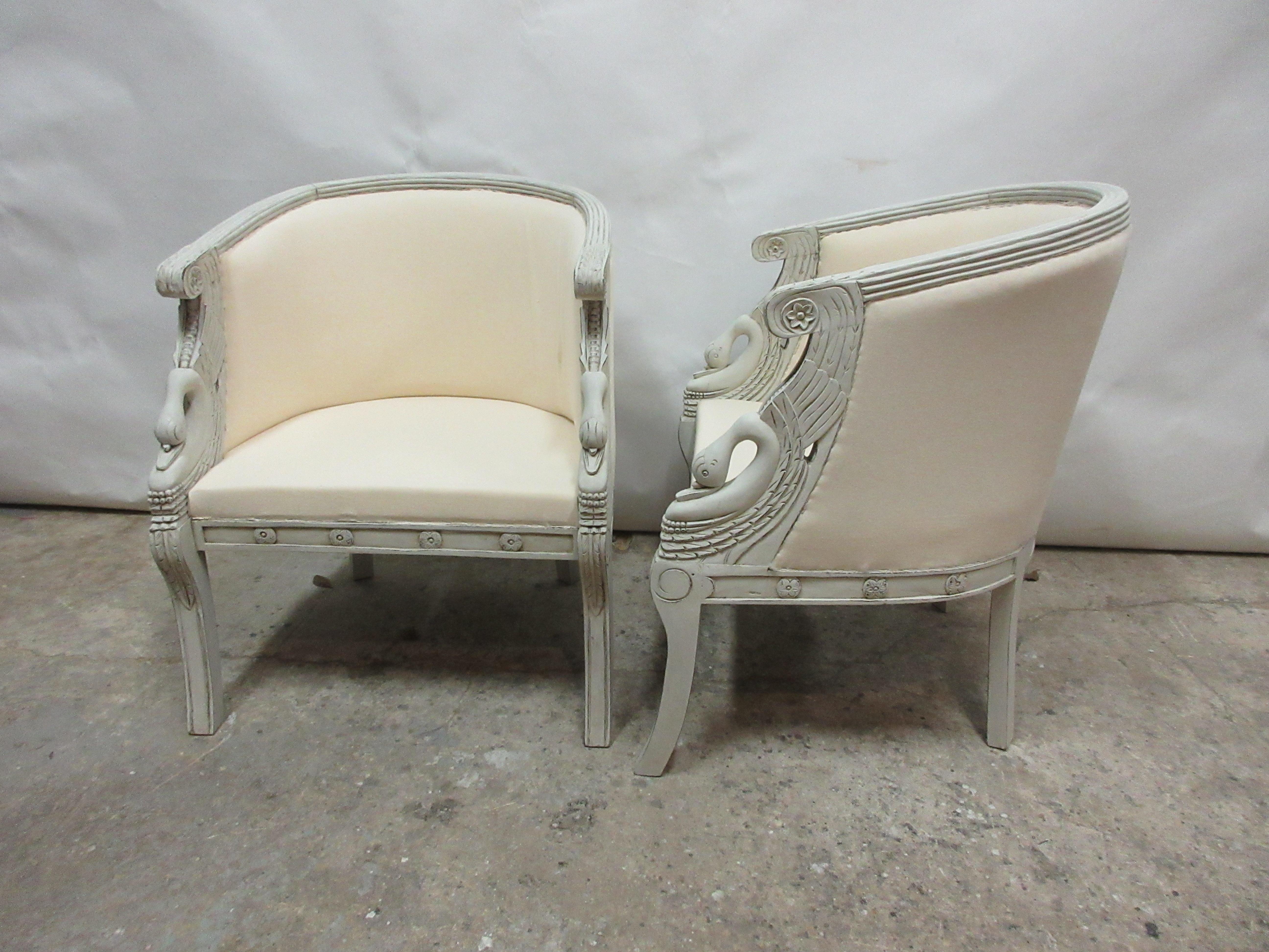 This is a set of 2 swan bergers, They have been restored and repainted with milk paints 