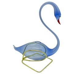 Swan Bimini Art Glass Vase, Mid-20th Century Austria