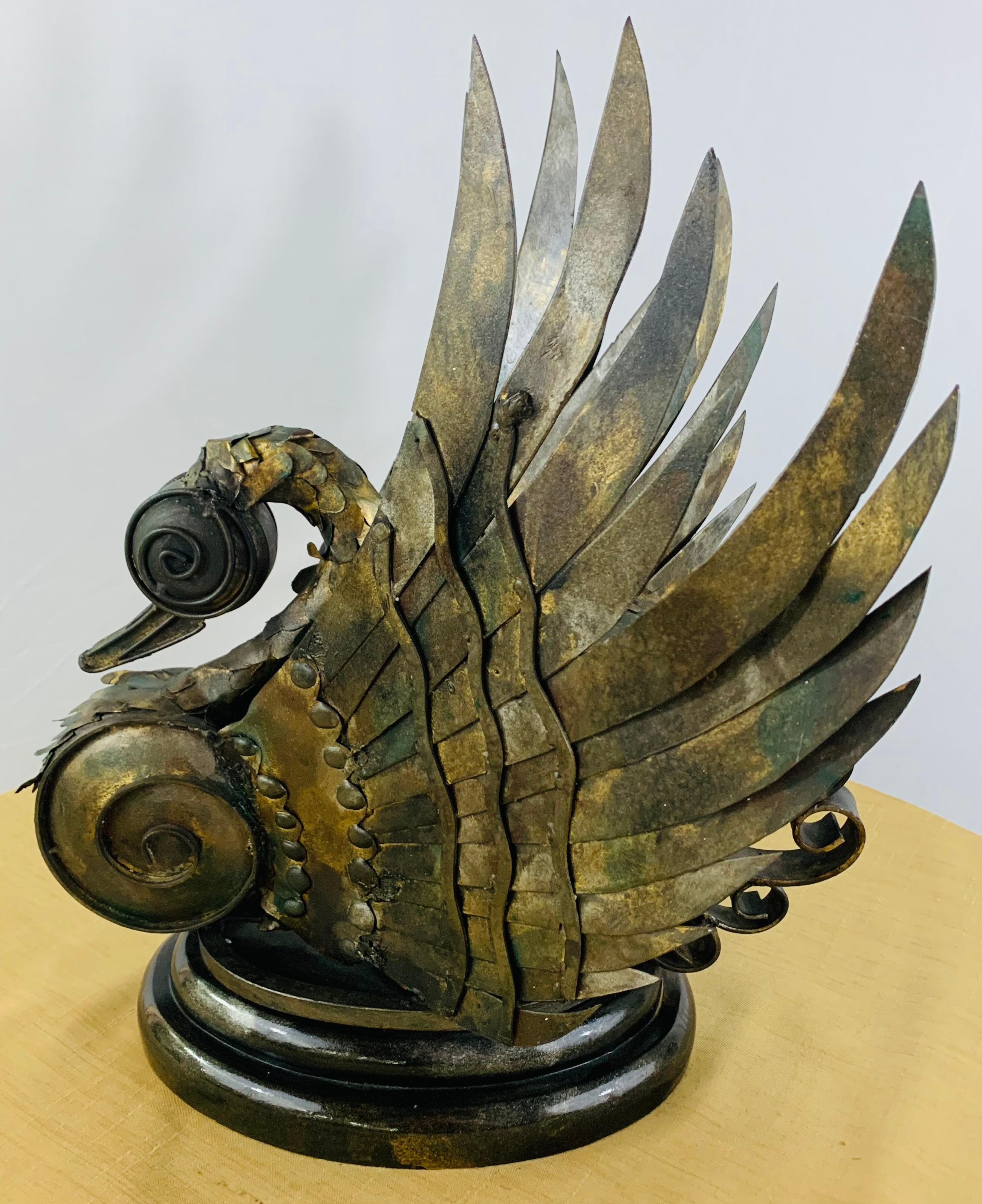 Swan Bronze Brutalist Statue, a Pair For Sale 9
