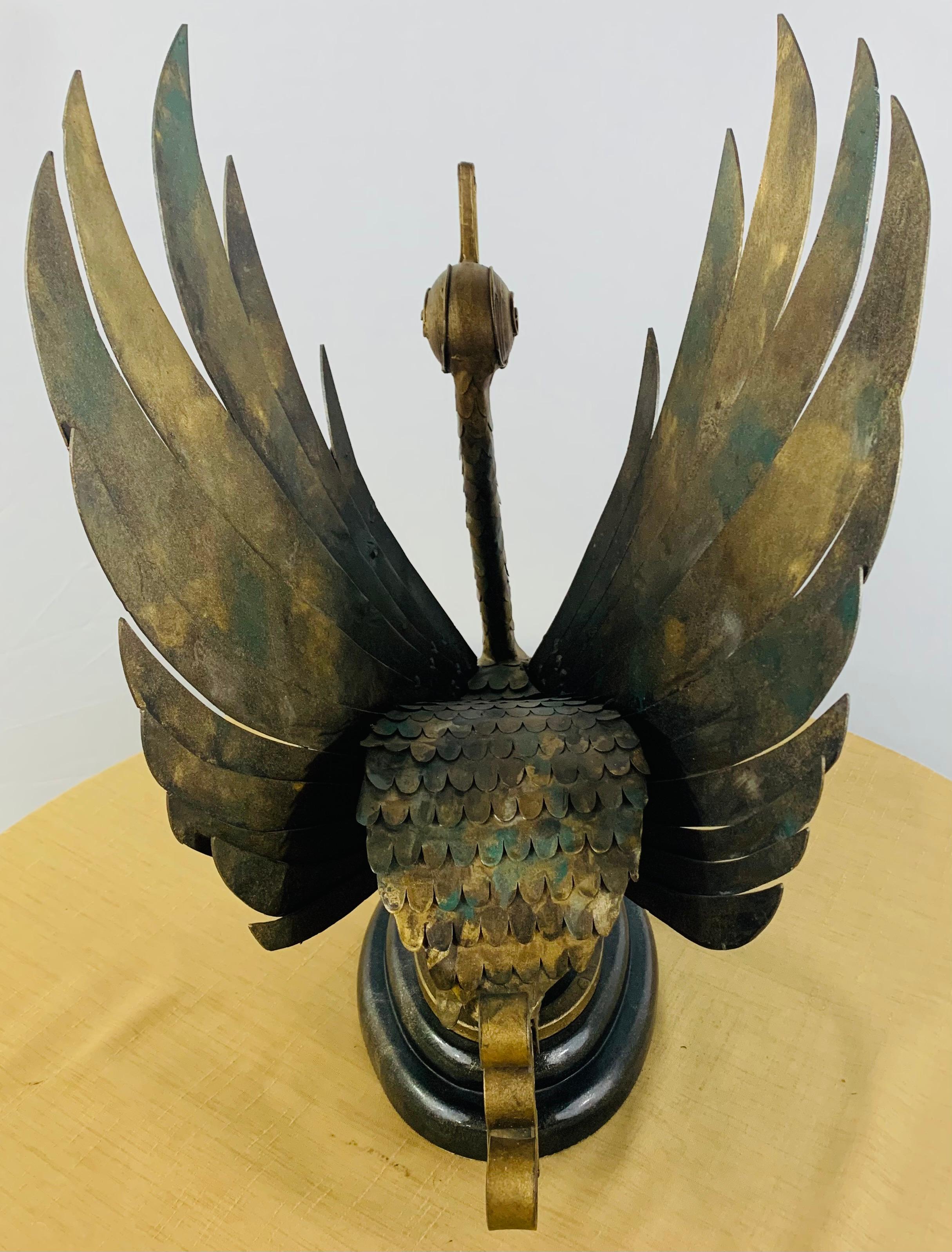 20th Century Swan Bronze Brutalist Statue, a Pair For Sale