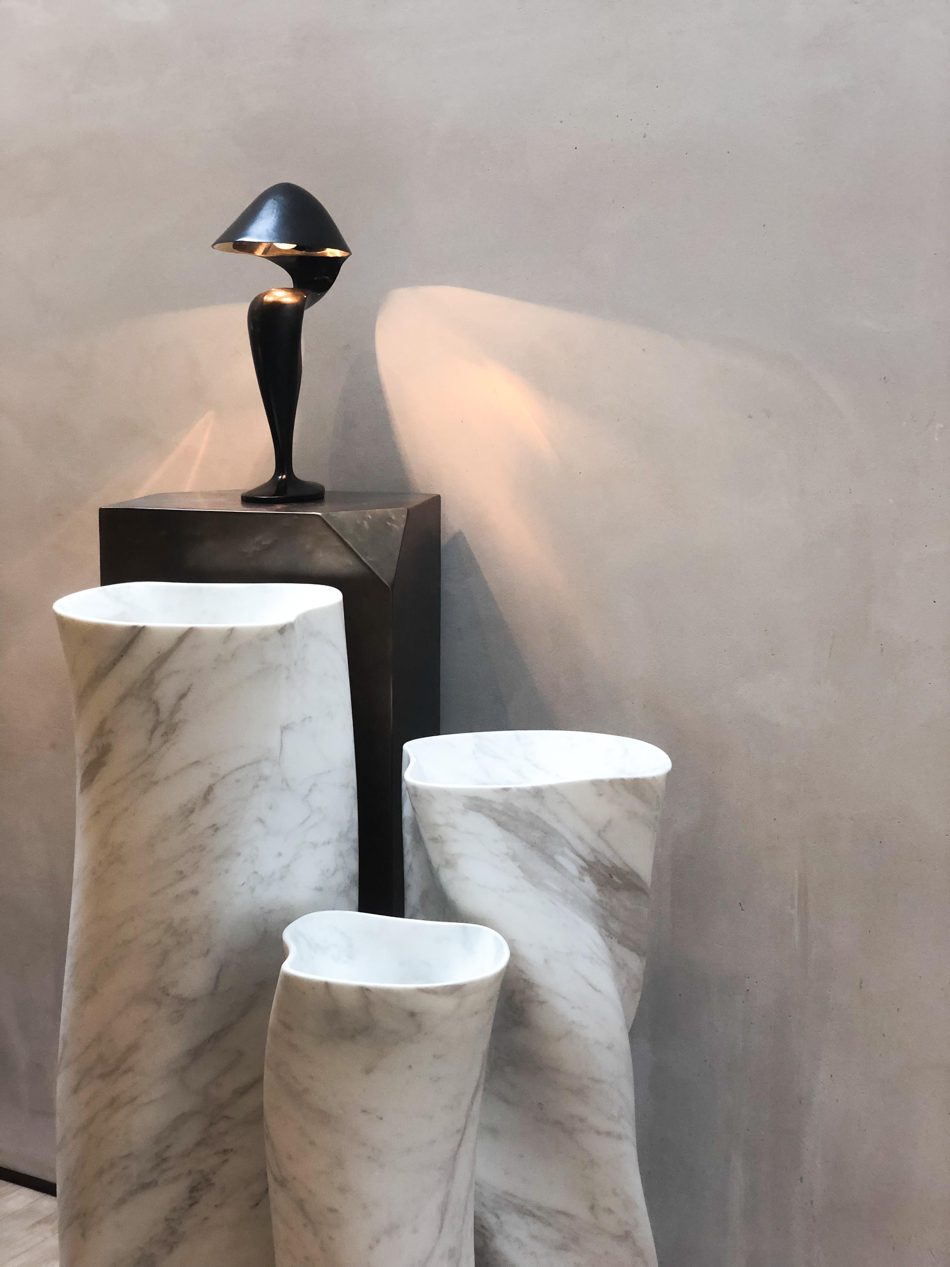Modern Swan Bronze Lamp Michel Amar