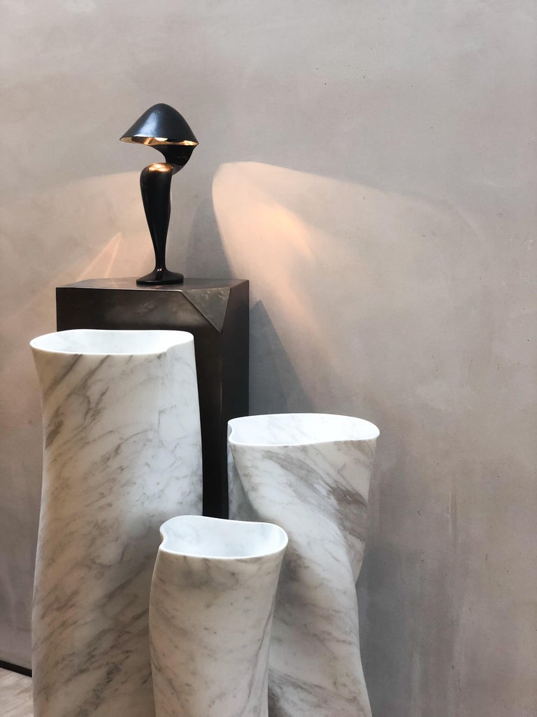 Modern Swan Bronze Lamp Michel Amar For Sale