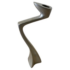 Swan candlestick by Matthew Hilton, Solid Aluminium, England, 1980's