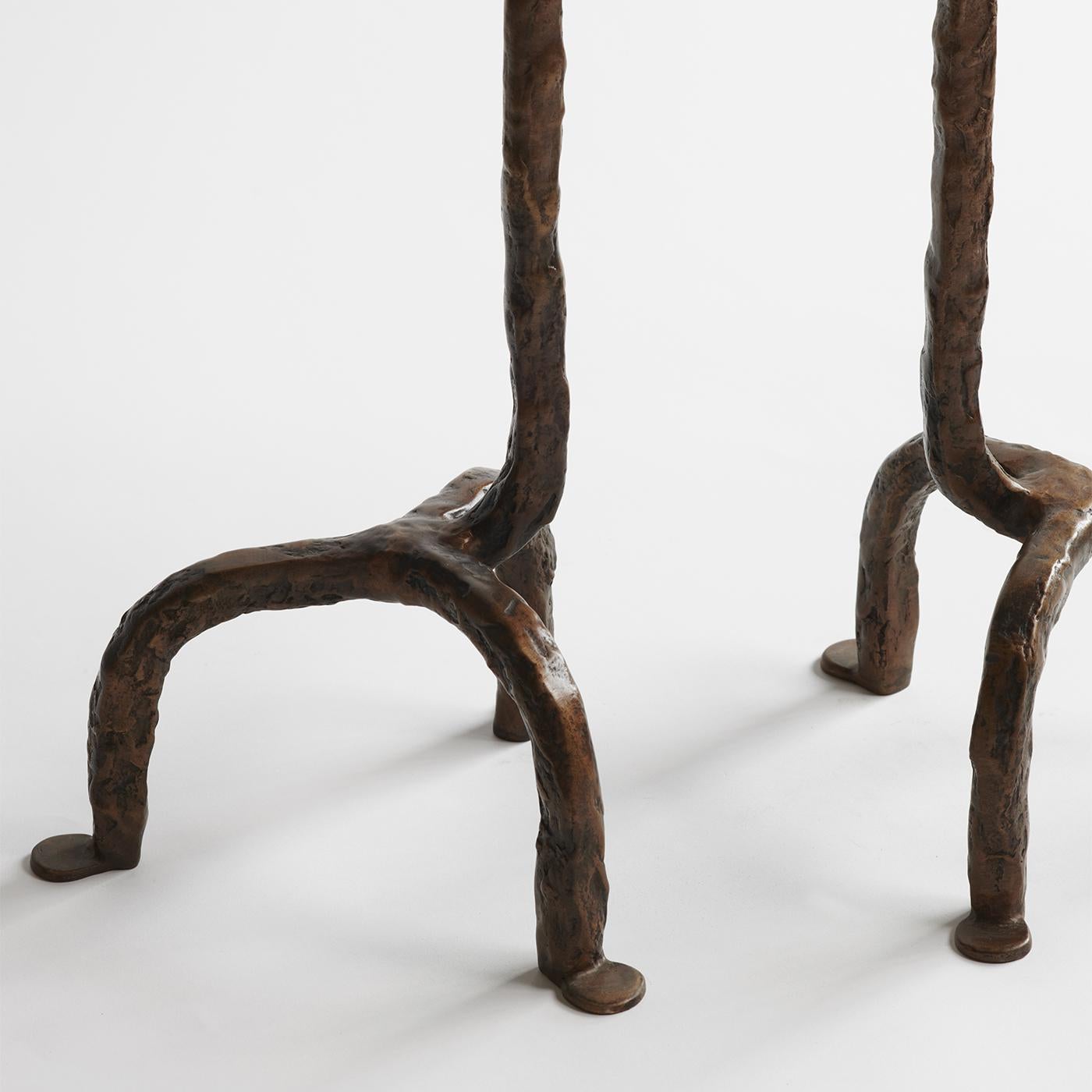 Italian Swan Cast bronze and Marquinha marble modular Side Table by Matlight Milano For Sale