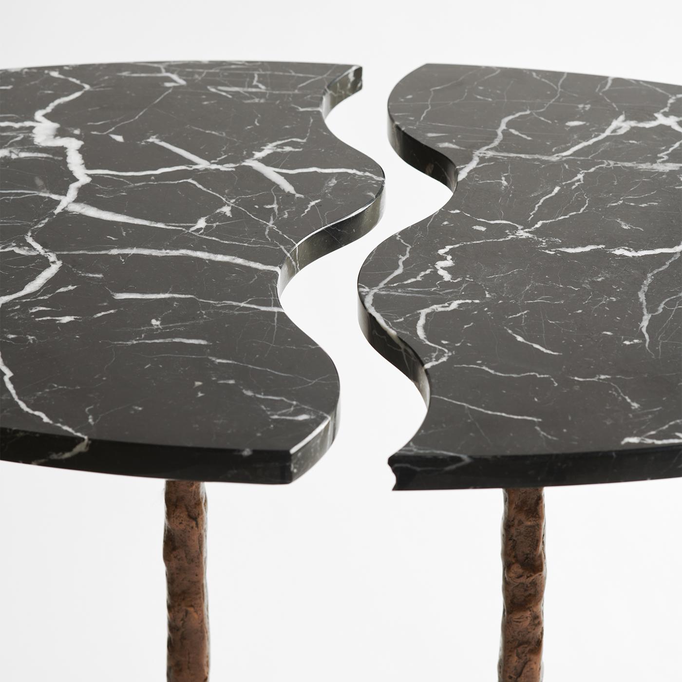 Marble Swan Cast bronze and Marquinha marble modular Side Table by Matlight Milano For Sale