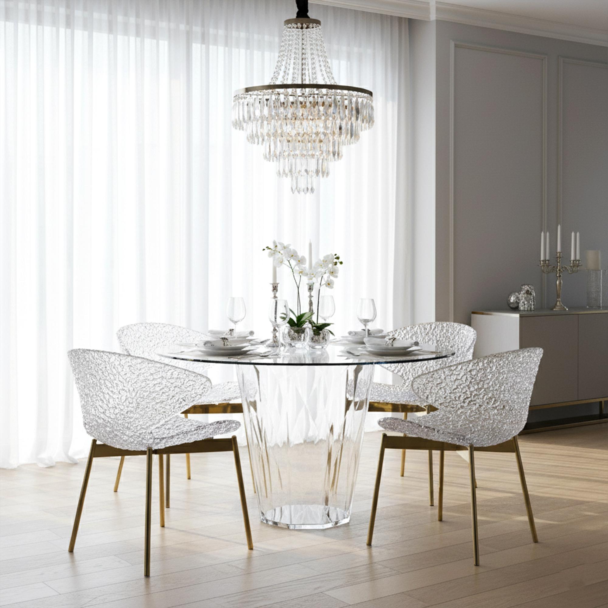 Swan Chair - Klar - Ikonisches Design mit fesselndem Lichtspiel (Art déco) im Angebot
