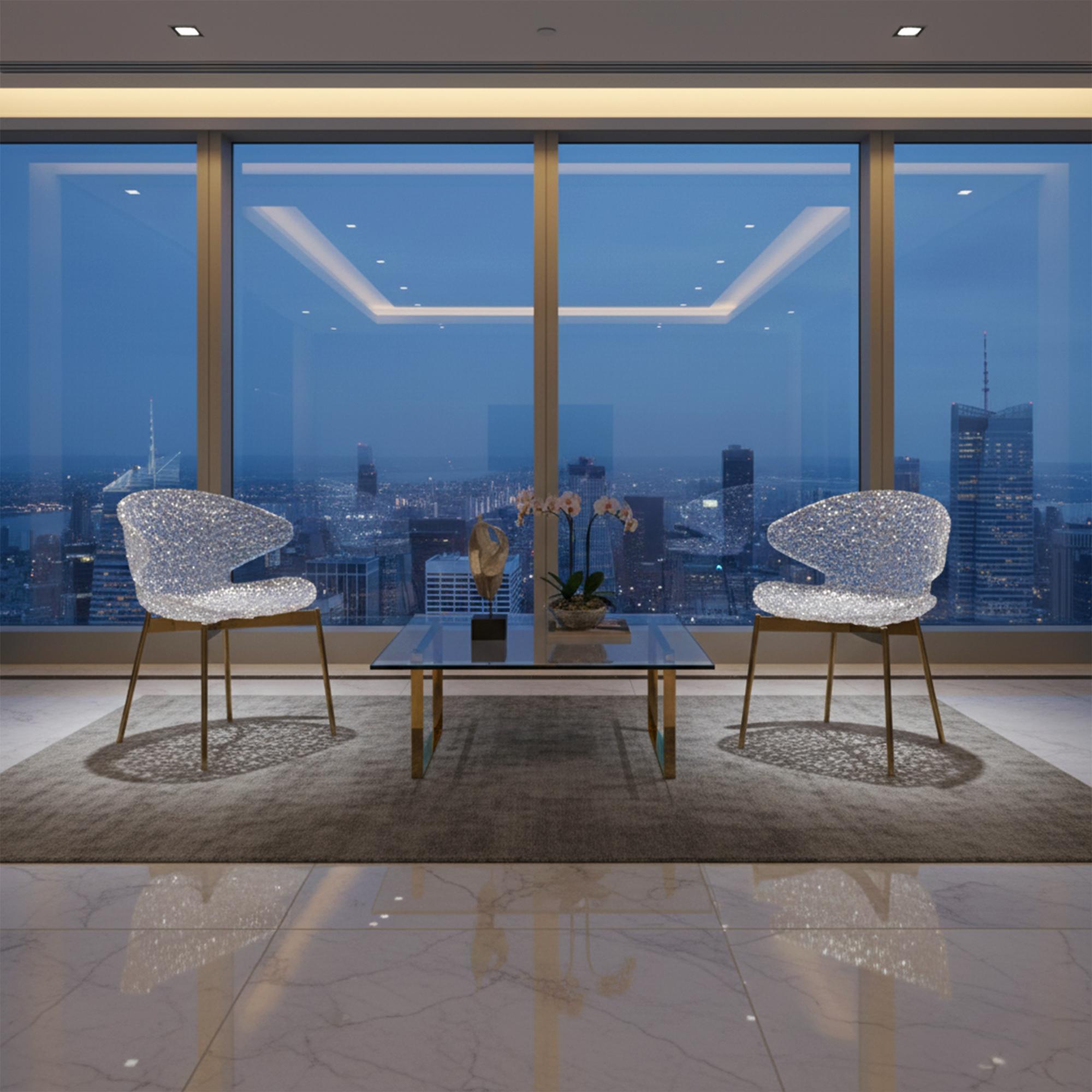 Swan Chair - Klar - Ikonisches Design mit fesselndem Lichtspiel (amerikanisch) im Angebot