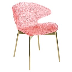 Swan Chair – Gossamer Pink – Luxury Modern Dining Chair with Steel Legs