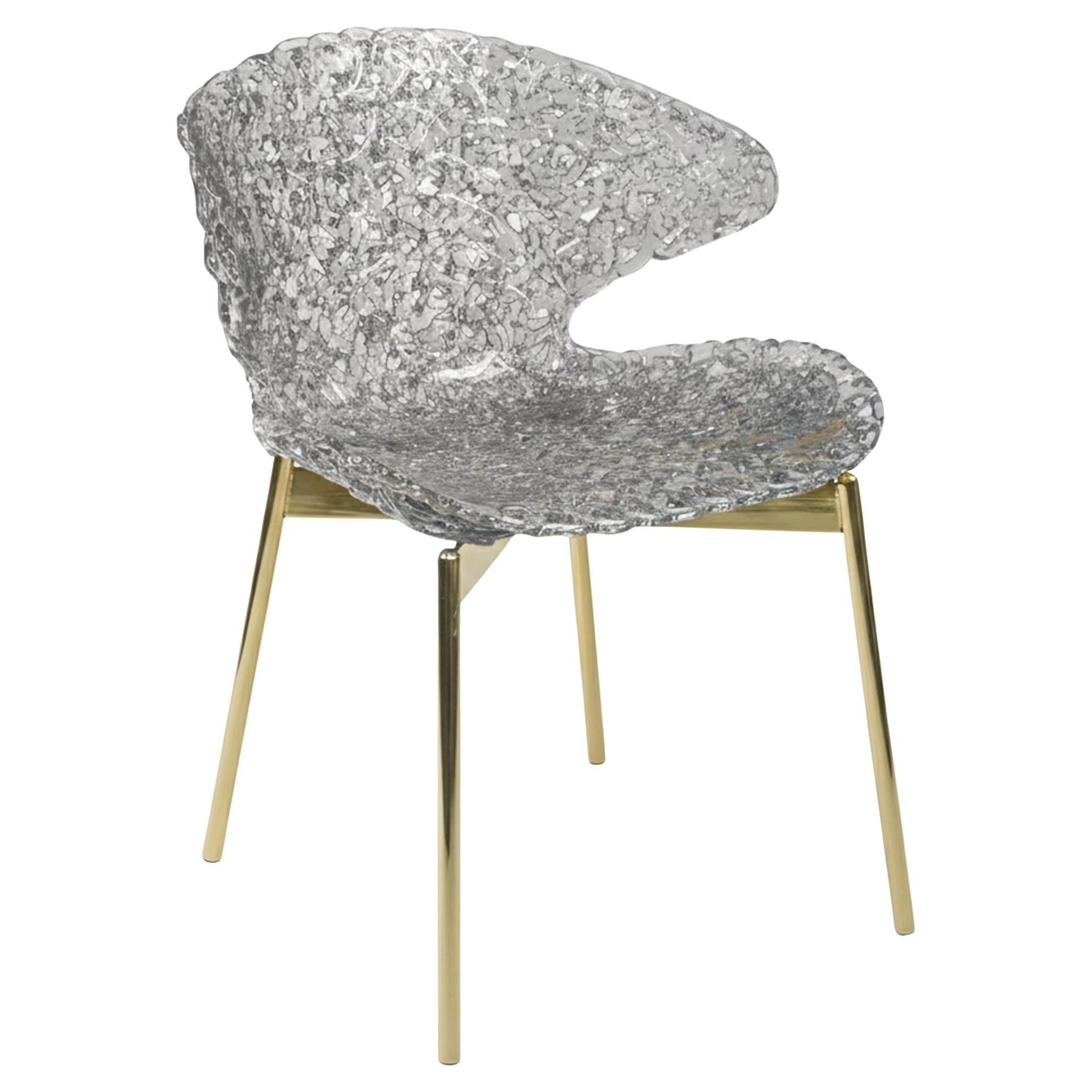 Swan Chair – Gray – Luxury Modern Dining Chair with Steel Legs