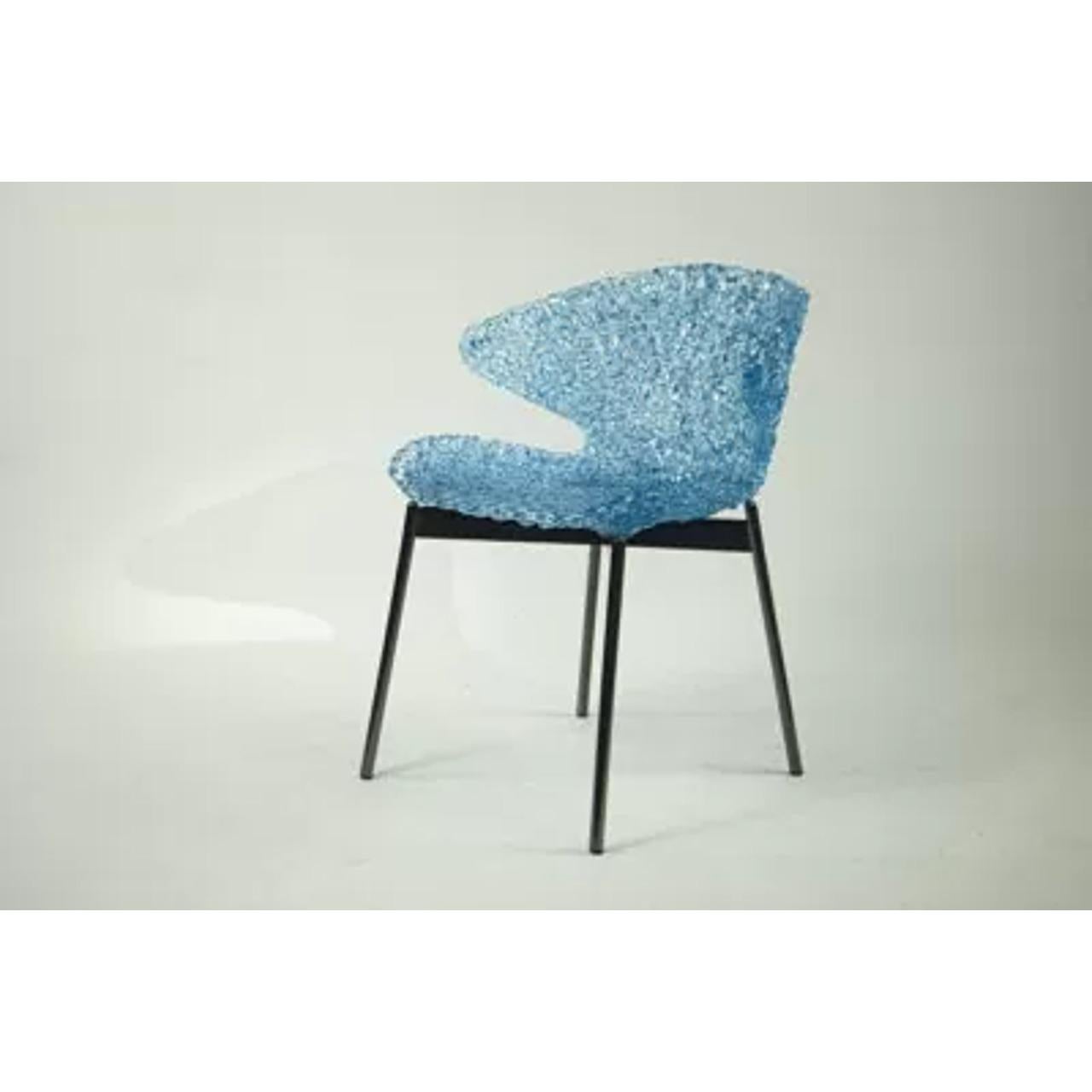 Art Déco Sedia Swan - Blu ghiaccio - Design iconico con un gioco di luci accattivante in vendita