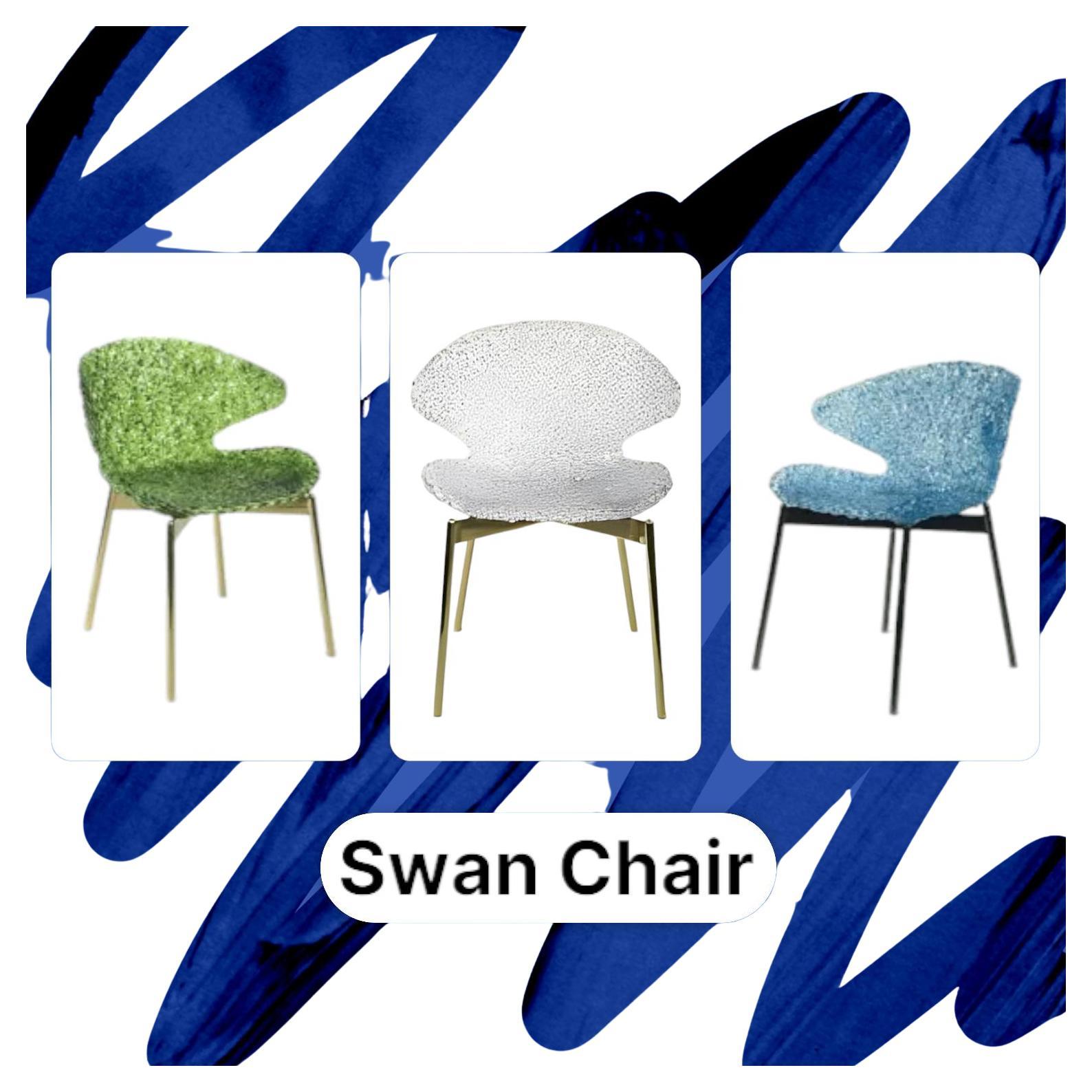 The Swan Chair is an iconic masterpiece that transforms any room into a haven of elegance and style. Inspired by the timeless designs of mid-century modern decor, this chair's unique curves and reflective surfaces create a mesmerizing play of light,