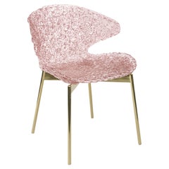 Swan Chair – Pastel Pink – Luxury Modern Dining Chair with Steel Legs