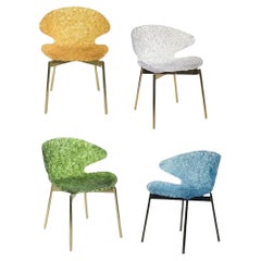 Swan Chair – Purple – Luxury Modern Dining Chair with Steel Legs