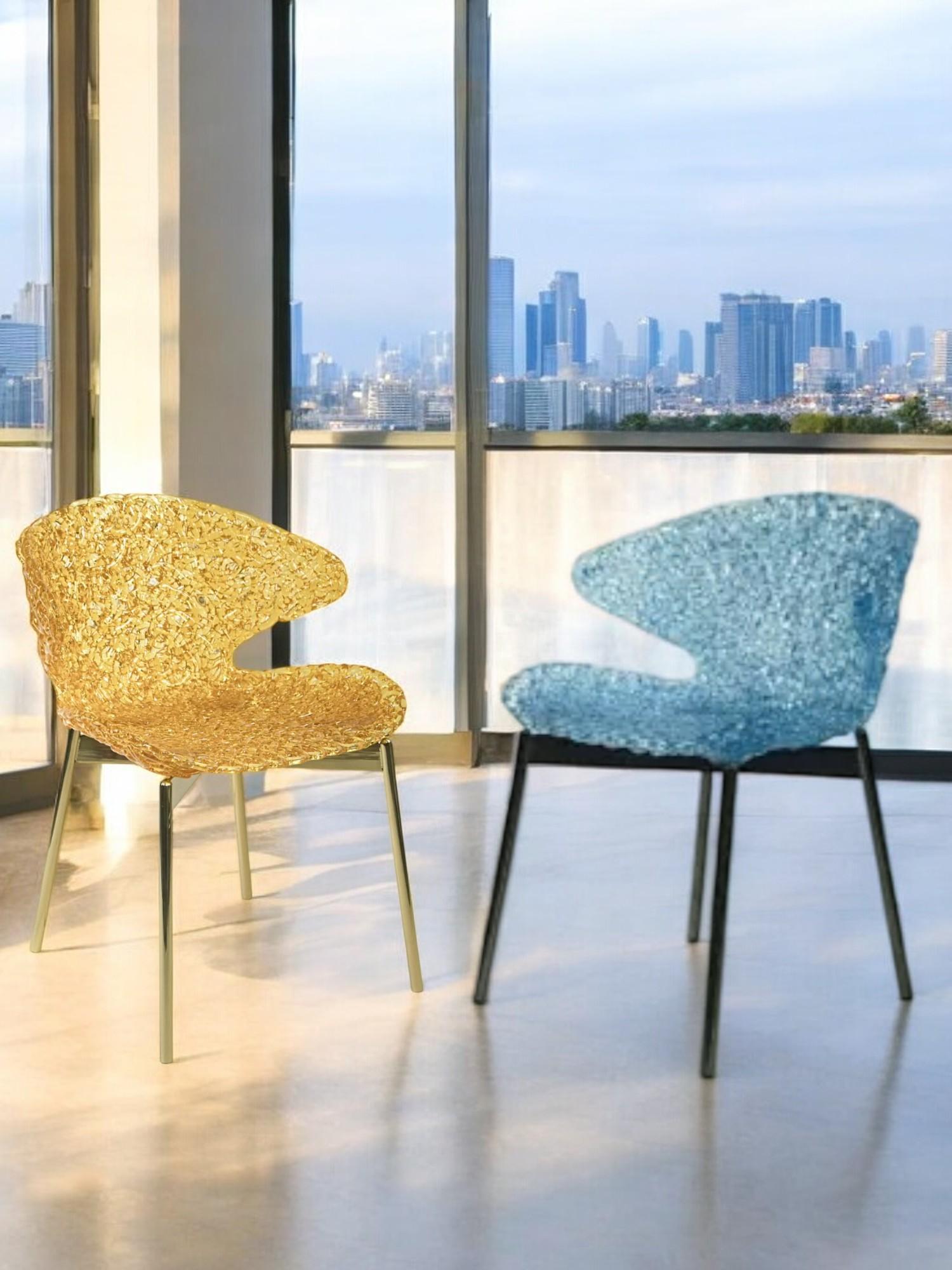 Art déco Chaise Swan - Design/One avec Elegance Light Reflection en vente