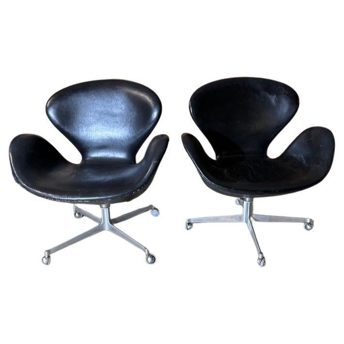 Swan chairs by Fritz Hansen. Designed by in 1958 by Arne Jacobsen