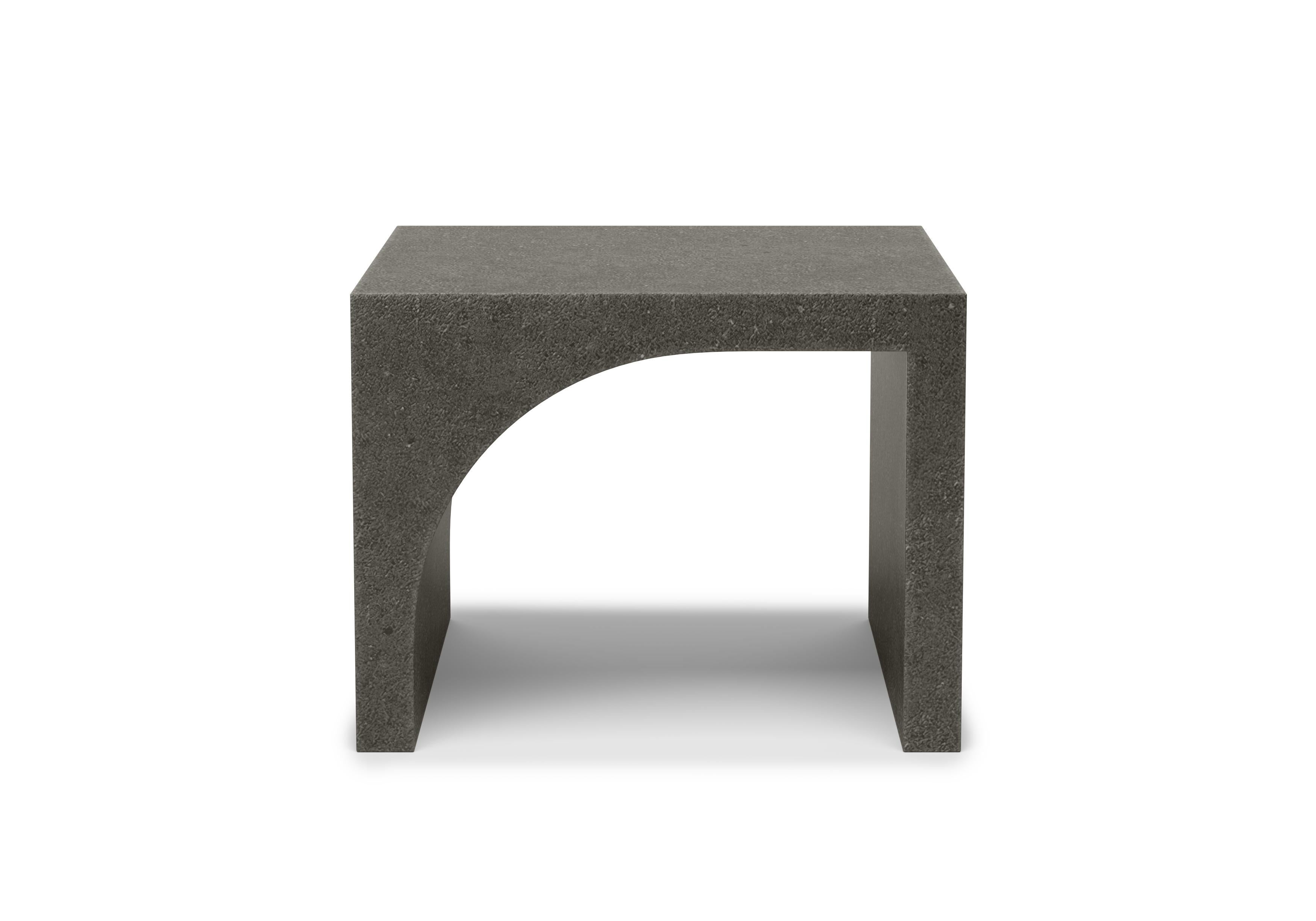 Hand-Crafted Swan Concrete Gray Side Coffee Table by Snoc