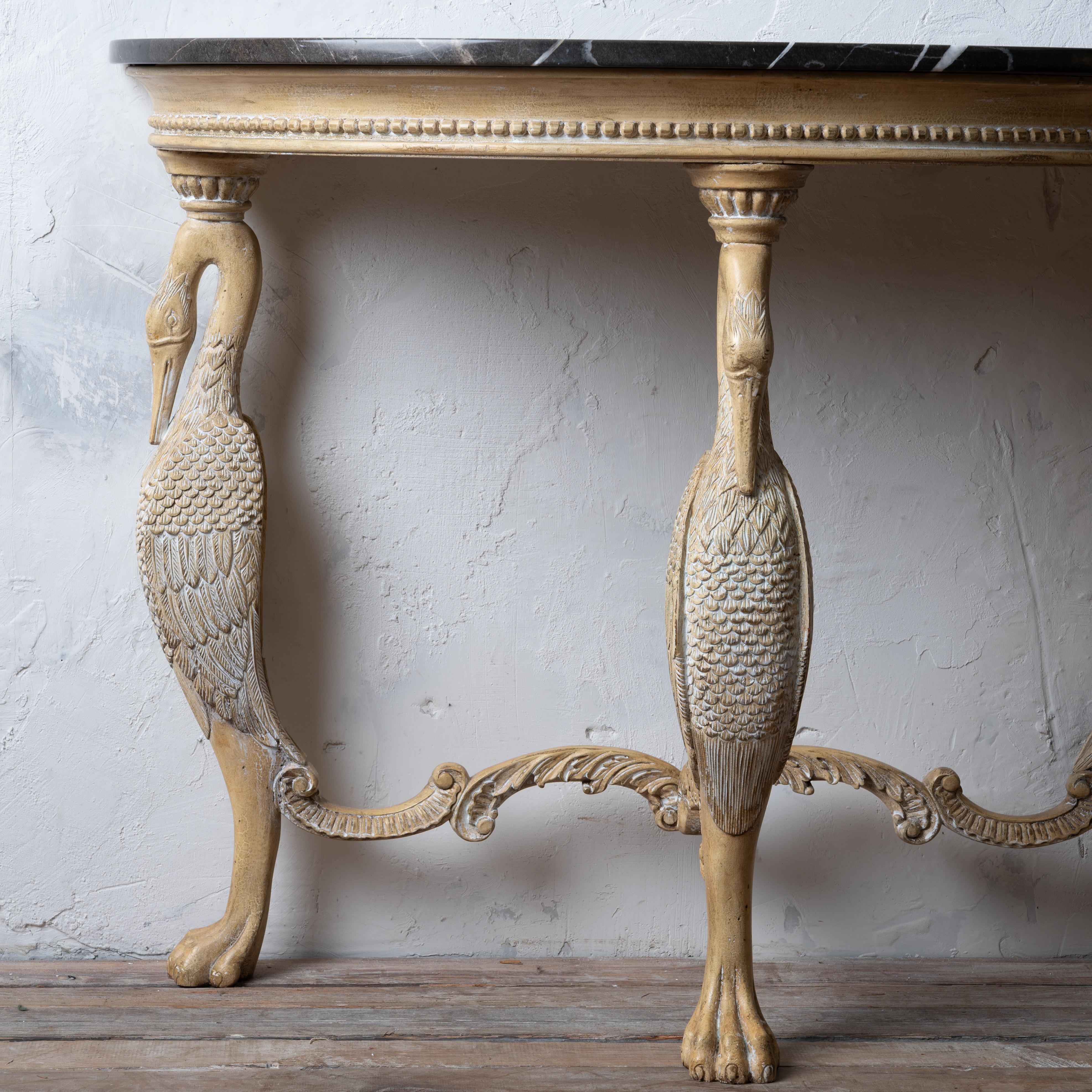 Hand-Crafted Swan Console Table