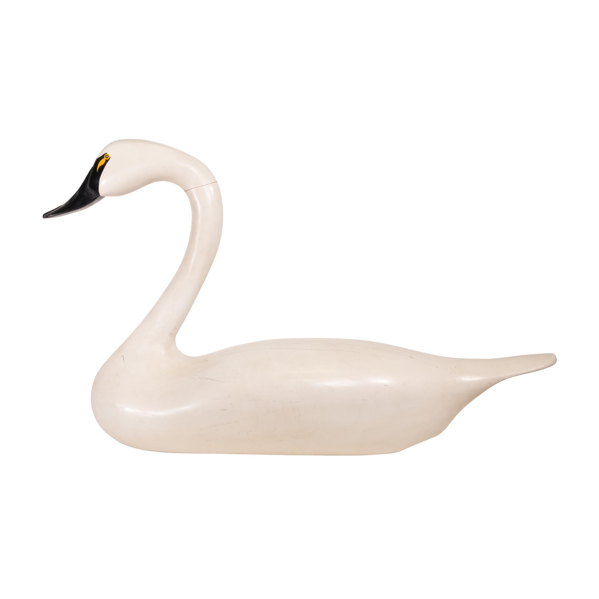 large wooden swan