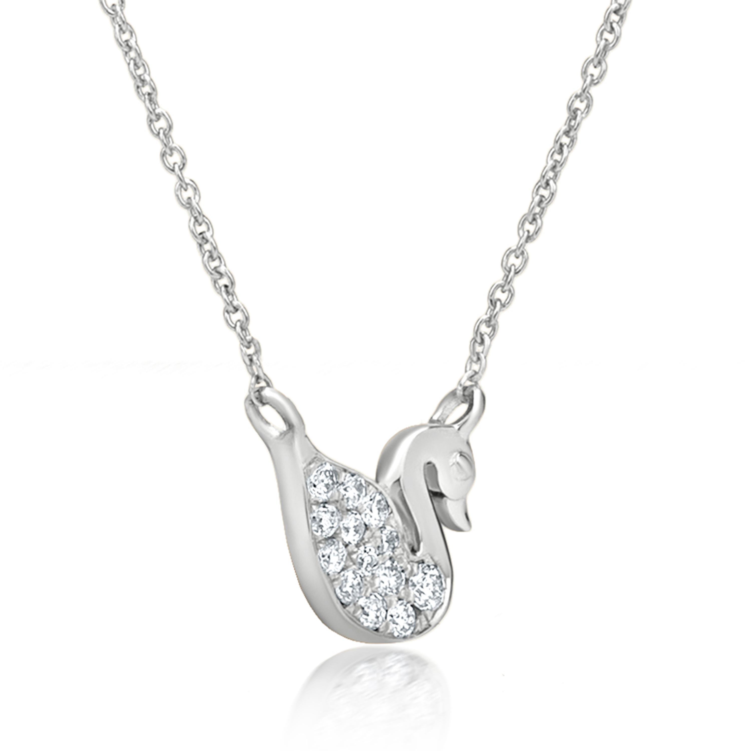 swan diamond necklace