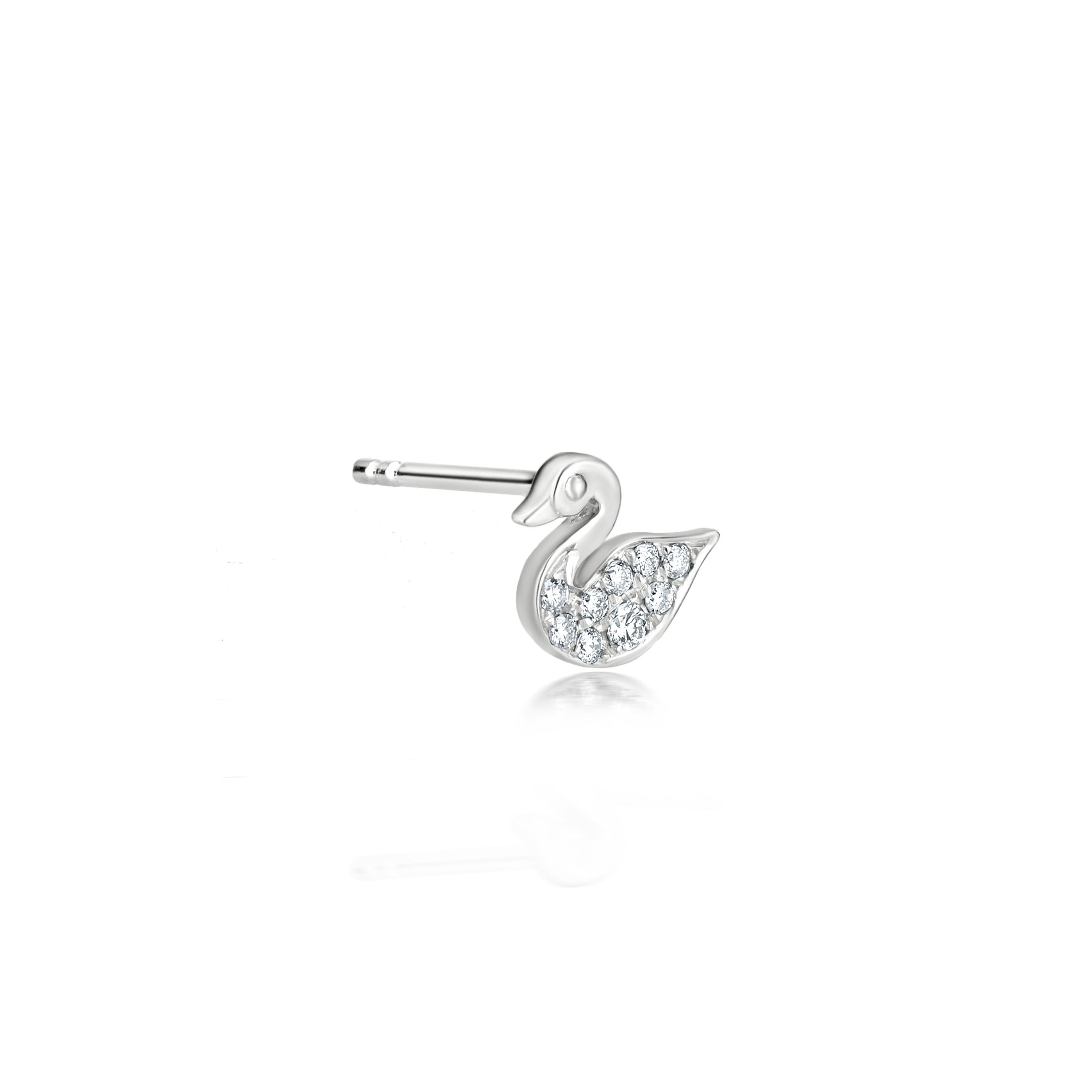swan diamond earrings