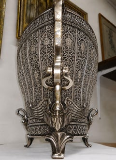 Swan Fidelity Imperial Sterling Silver Centerpiece Vase in the Style of Fabergé