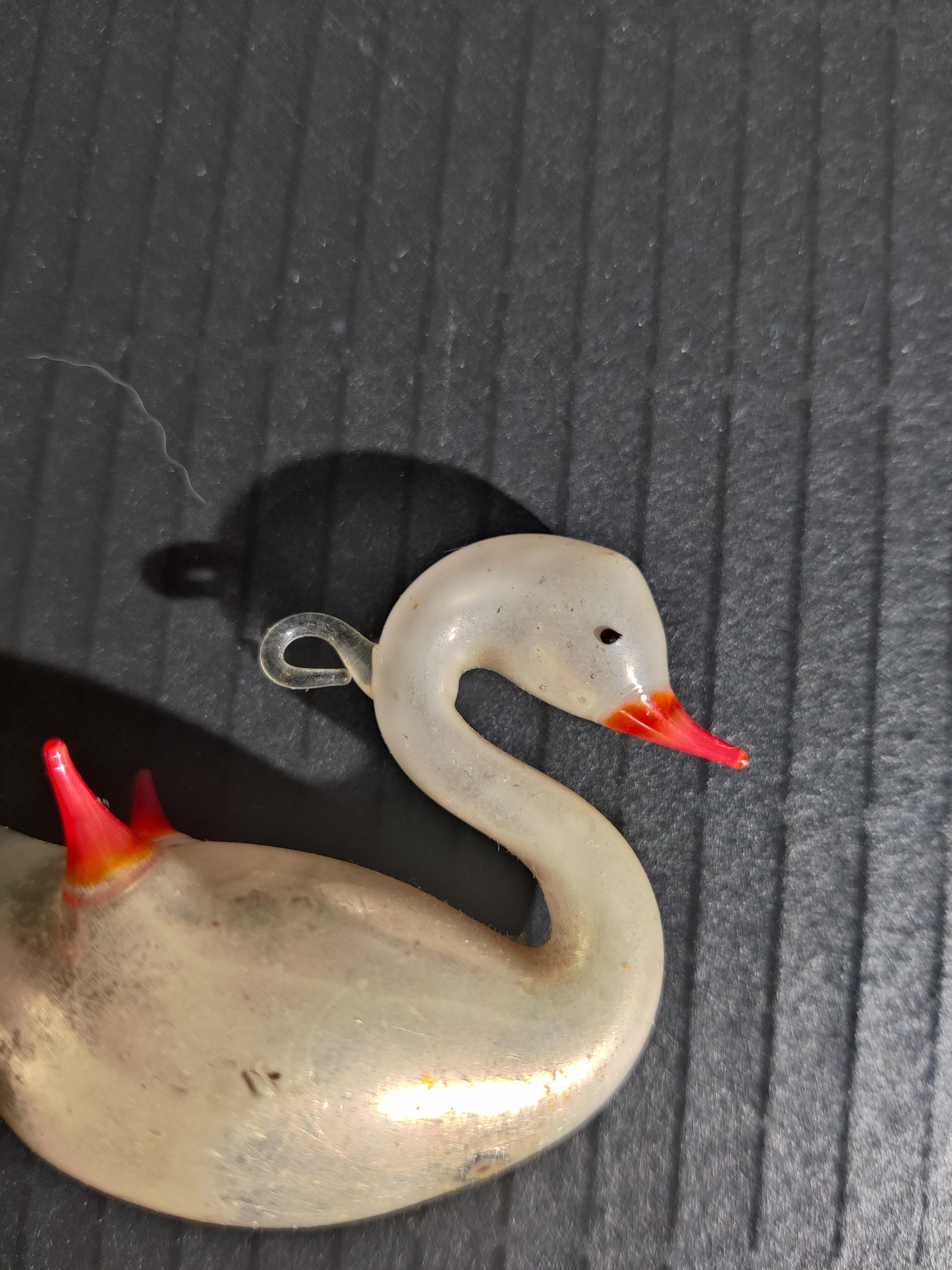 20th Century Swan German Blown-Glass Ornament For Sale