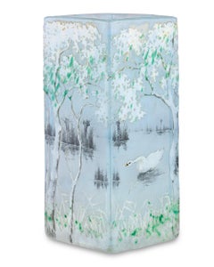 Swan Glass Vase by Daum Nancy