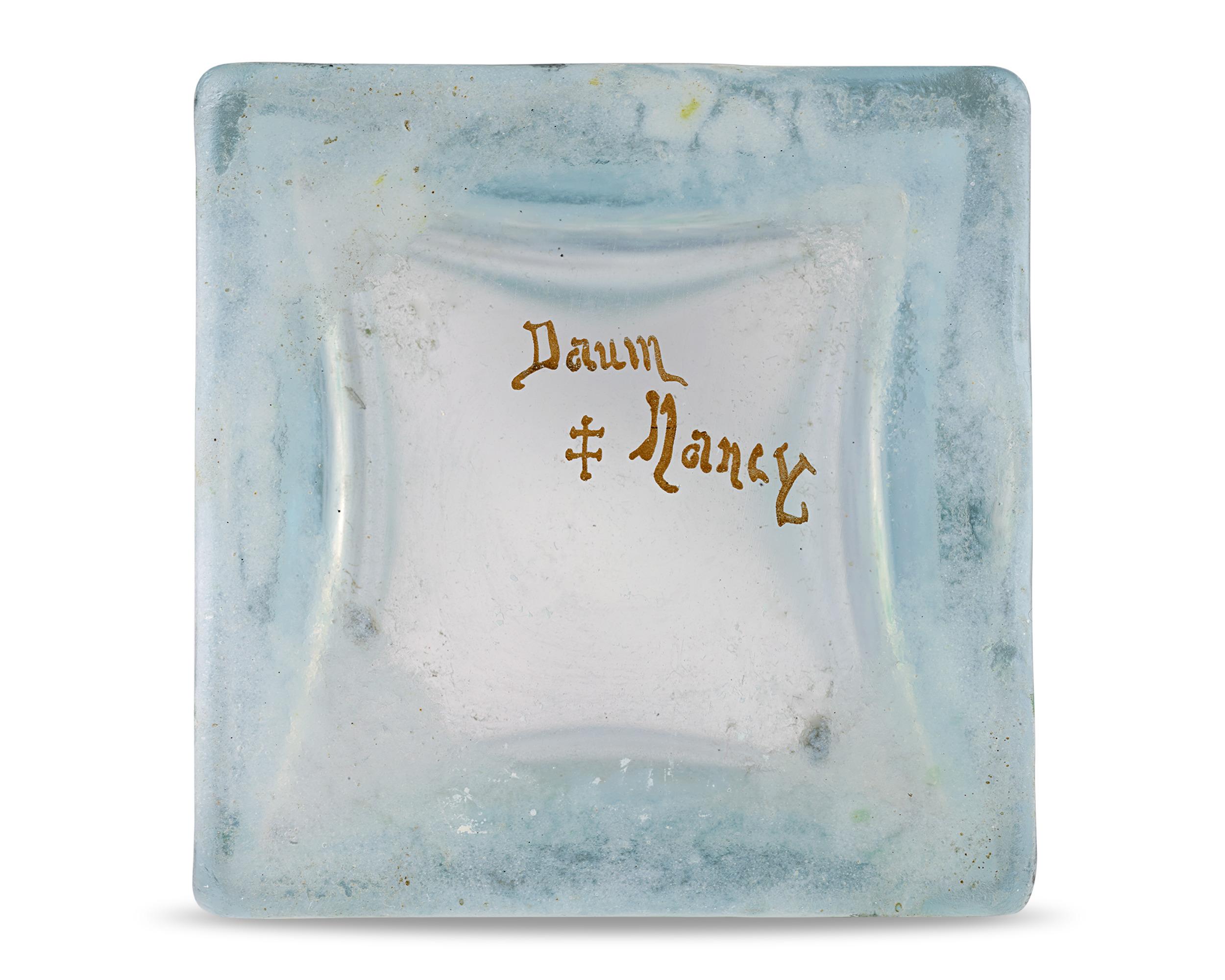 French Swan Glass Vase by Daum Nancy For Sale