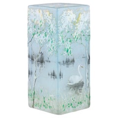 Swan Glass Vase by Daum Nancy