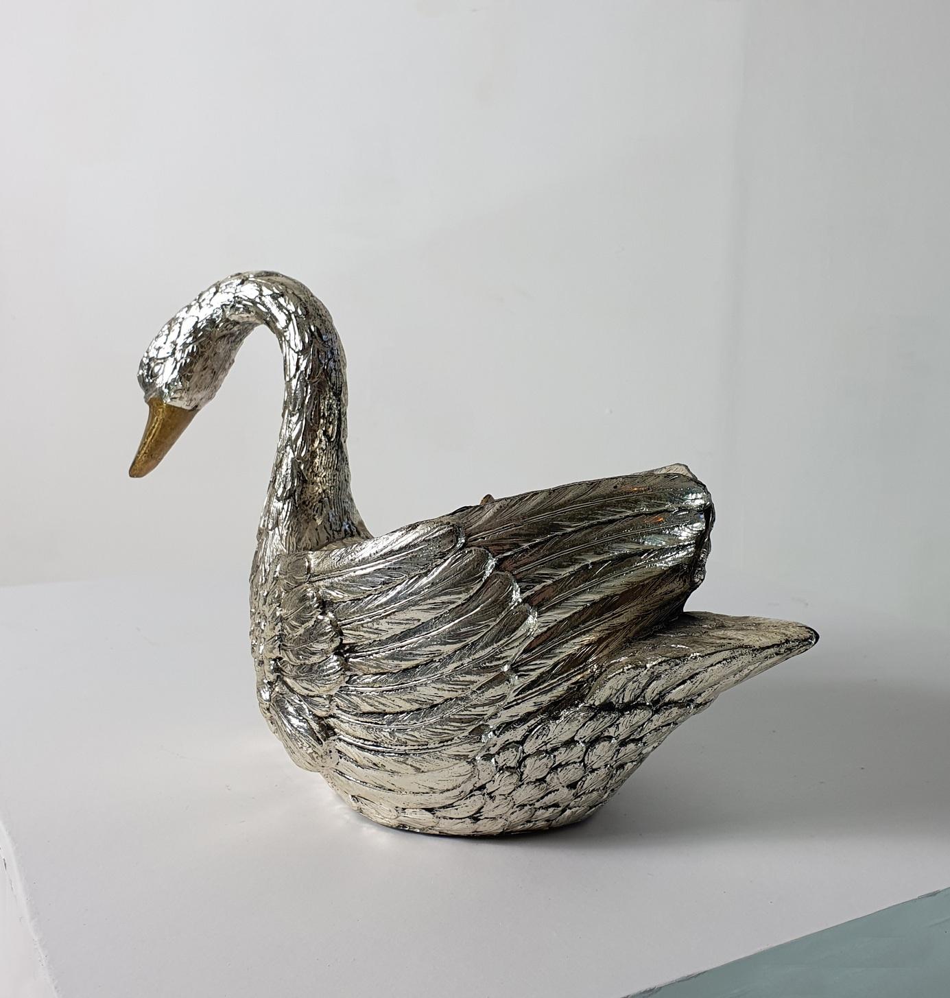 Italian Swan Ice Bucket by Mauro Manetti Italy