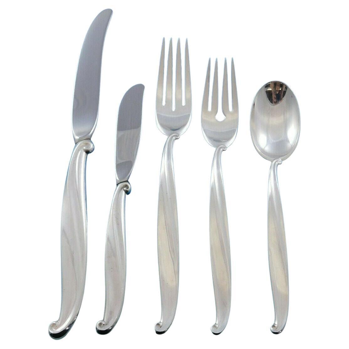 Swan Lake by International Sterling Silver Flatware Set for 12 Service 66 Pieces For Sale