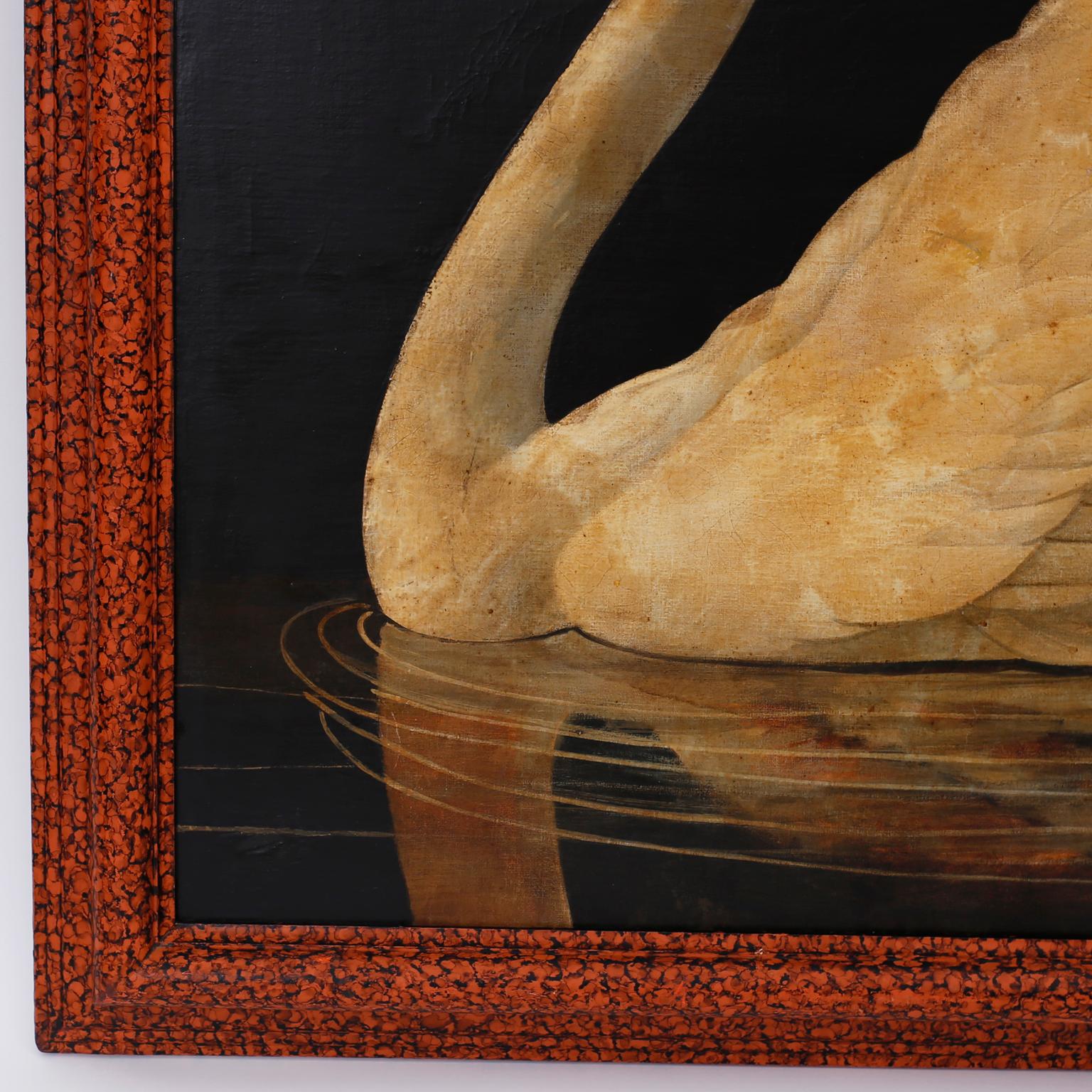 Oiled Swan Oil on Canvas by William Skilling
