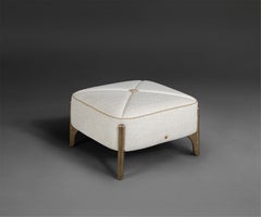 Swan Ottoman in Fabric and Cast Brass by Madheke