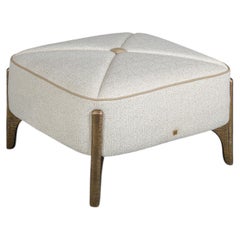 Swan Ottoman in Fabric and Cast Brass by Madheke