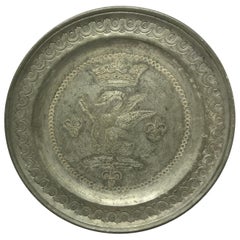 Antique Swan Pewter Plate