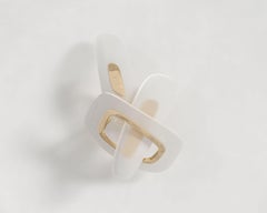 Swan Sconce in Polished Bronze and Murano Milky Glass by Palena Furniture