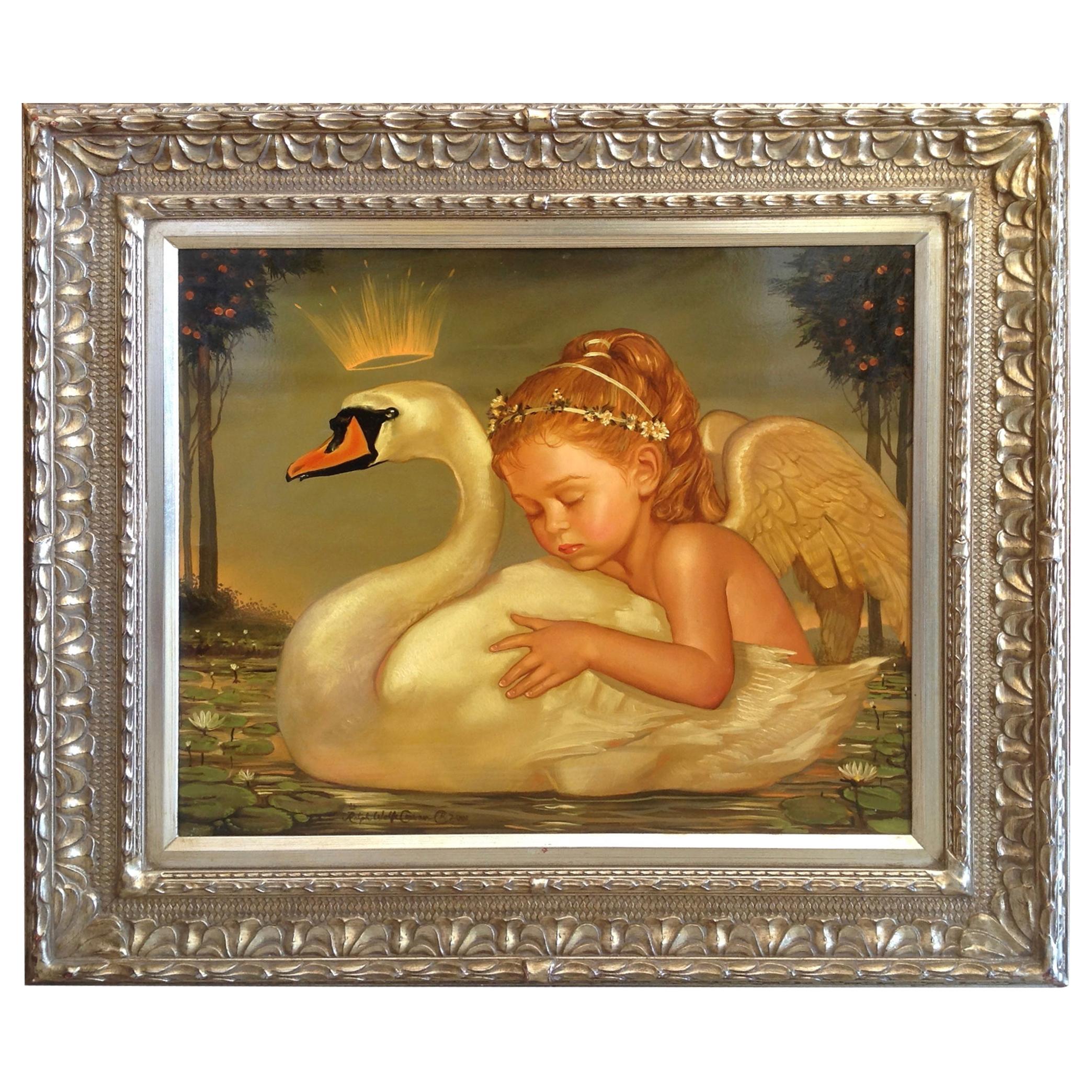 "Swan Princess" Oil Painting by Ralph Wolfe Cowan For Sale